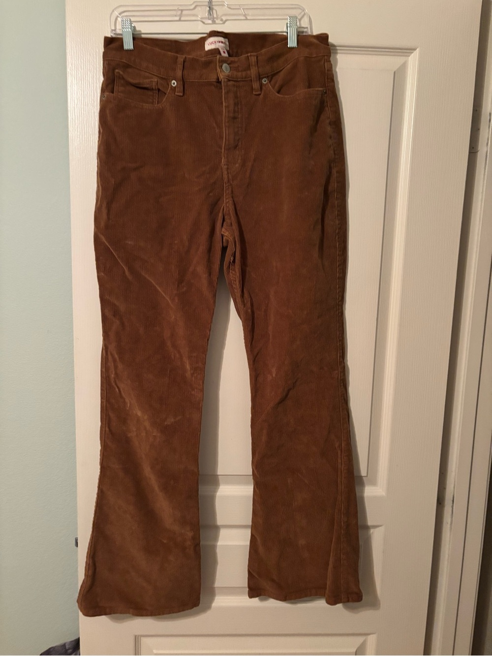 Corduroy Boot Cut Pants in Brown